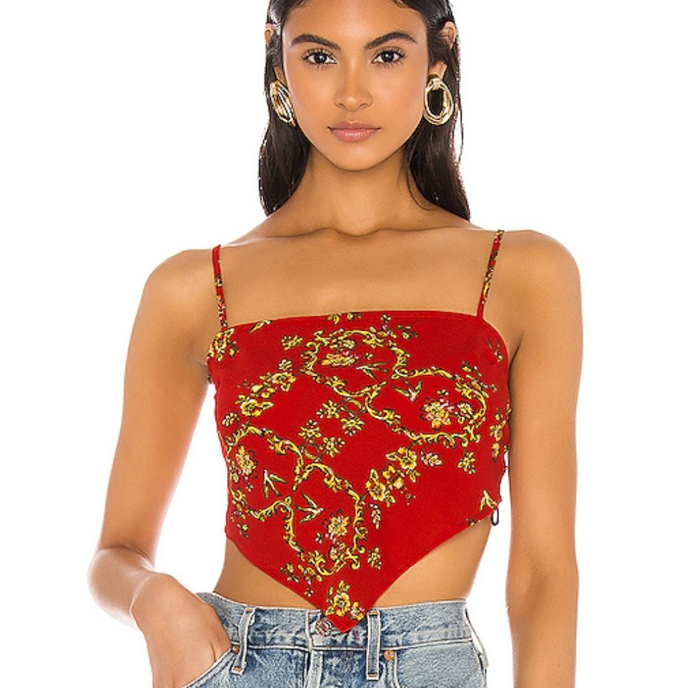 NEW Superdown Bethani bandana crop tank top Small